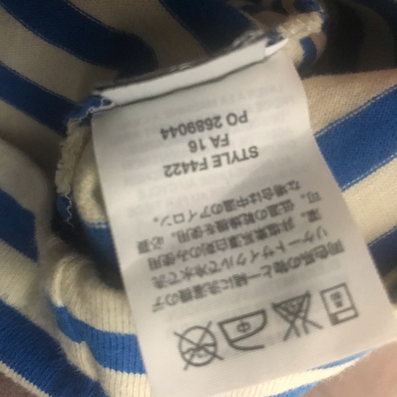 J. Crew Striped Ruffle Sleeve Black Label Sz xs - Picture 6 of 7